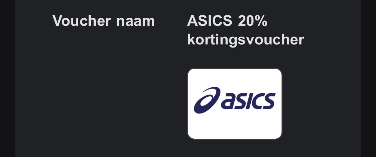 Asics cadeaubon