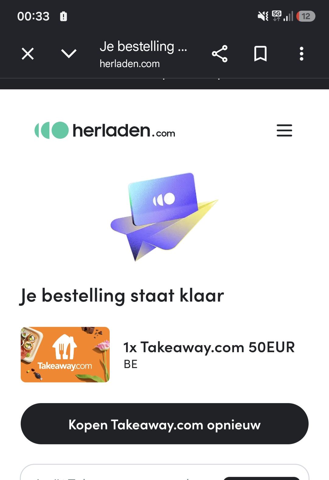 Thuisbezorgd cadeaubon